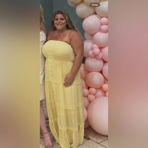 Harper Yellow Strapless Dress